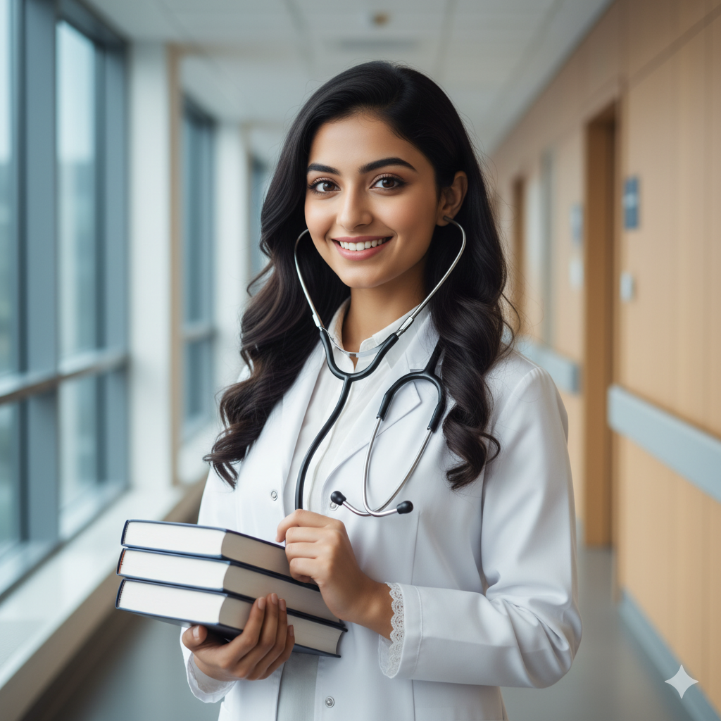 Doctor holding a question mark sign