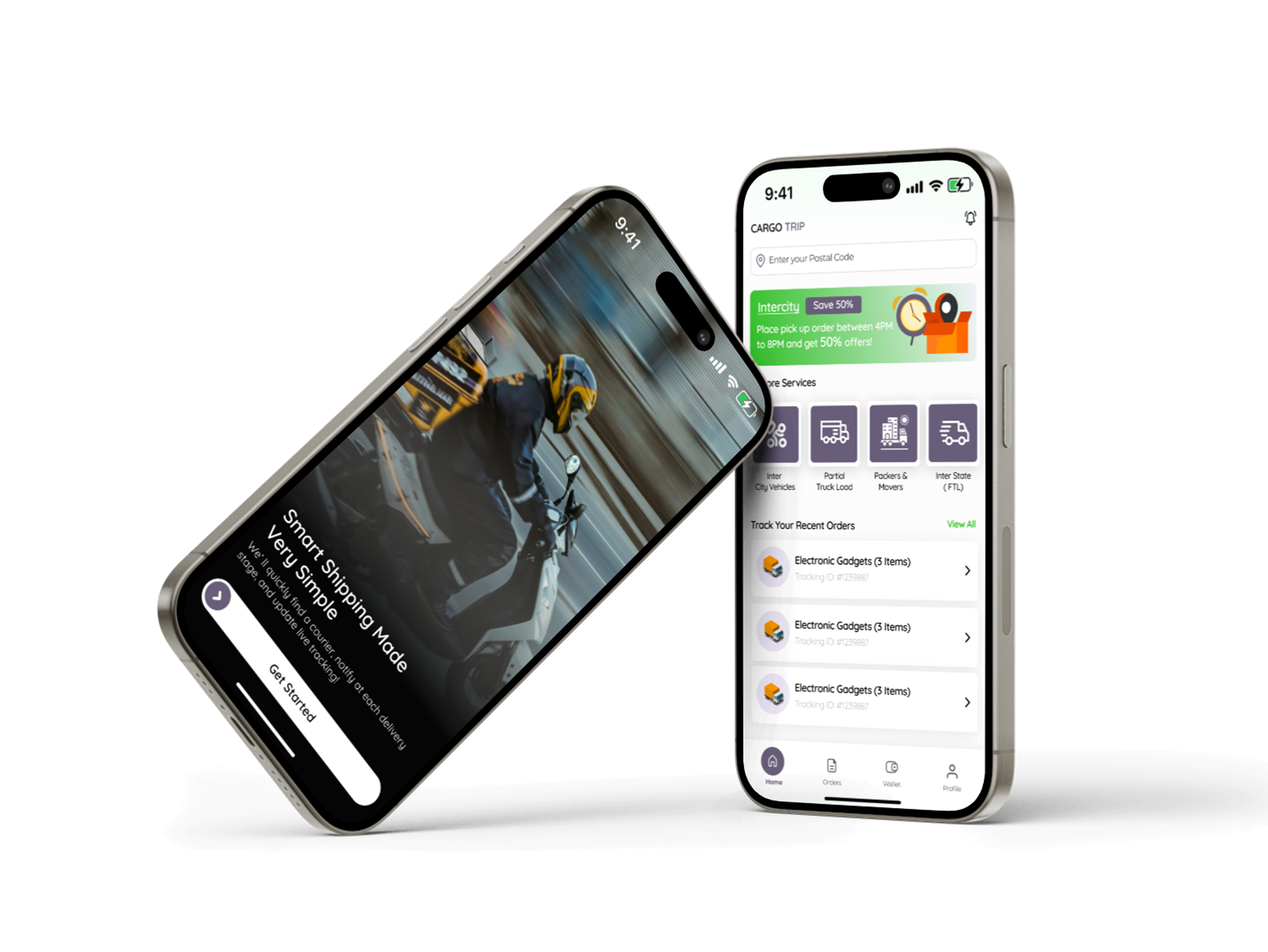 Mobile app preview on two phones